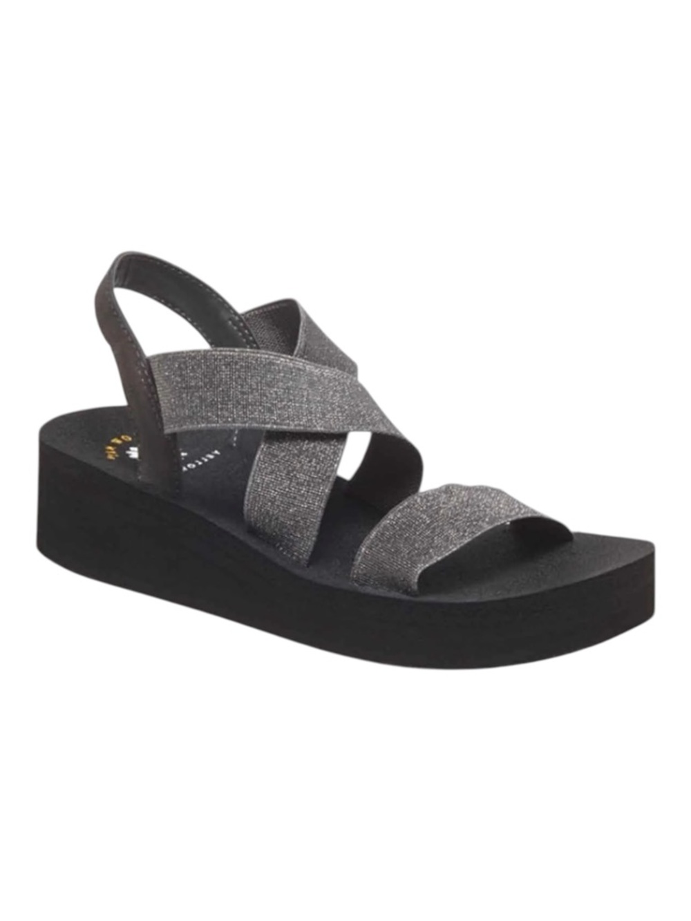 Yellow Box Women's Metallic Silver Bunkie Mellow Mat Sandals